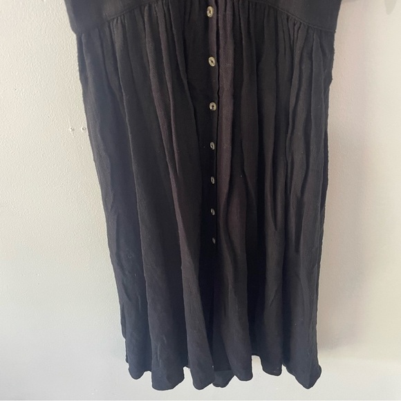 Free People Black Cotton Love Of My Life Button Down Midi Dress 37383 - Picture 5 of 10